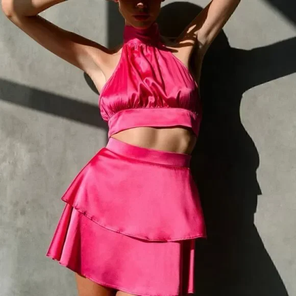 REVOLVE Pink Skirt Set - Picture 3 of 9